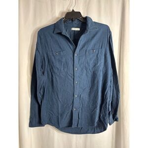 SONOMA Goods for Life Blue‎ Long Sleeve Button Up Shirt Size L Cotton Blend